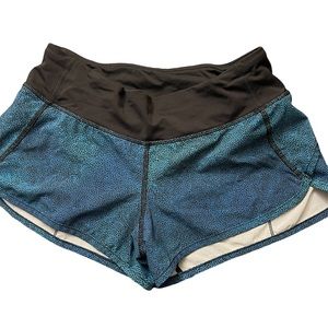 LULULEMON Speed Up Shorts Blue Black Size 2